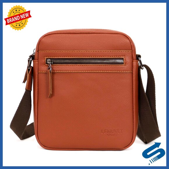 Small Crossbody Messenger Bag PU Leather Adjustable Strap Travel